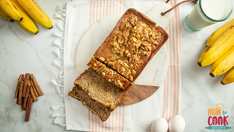 Baking homemade banana bread with walnuts