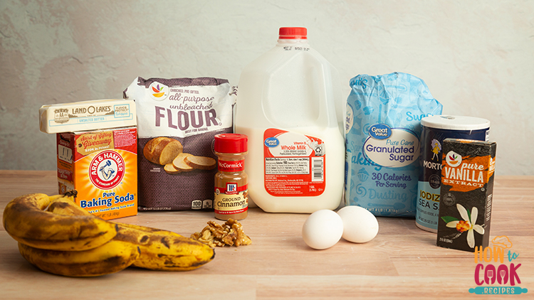 Banana bread ingredients