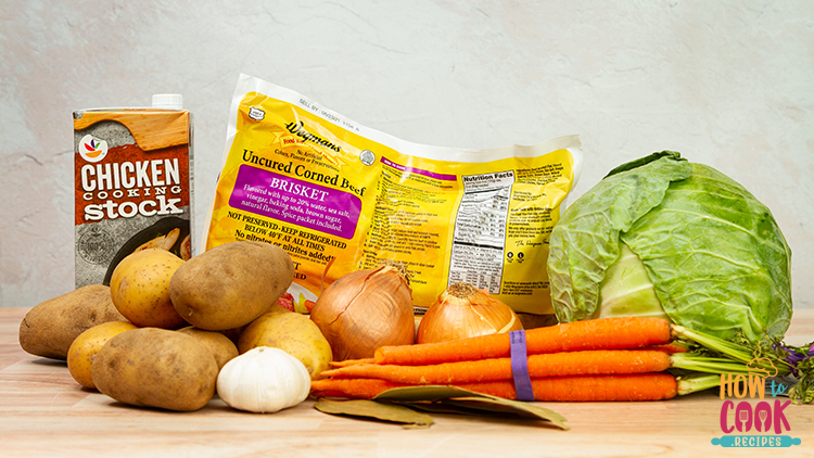 Corned beef and cabbage ingredients