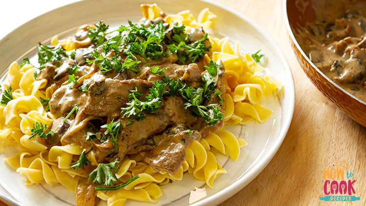 Family favorite beef stroganoff dish