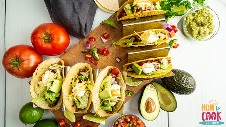 Homemade ground beef tacos