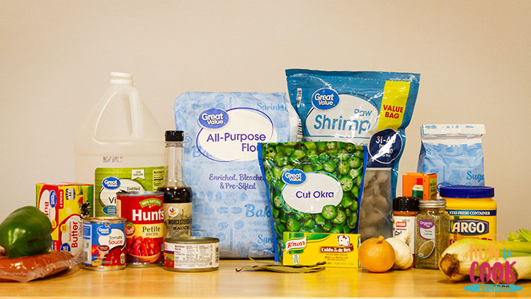 Ingredients for homemade gumbo