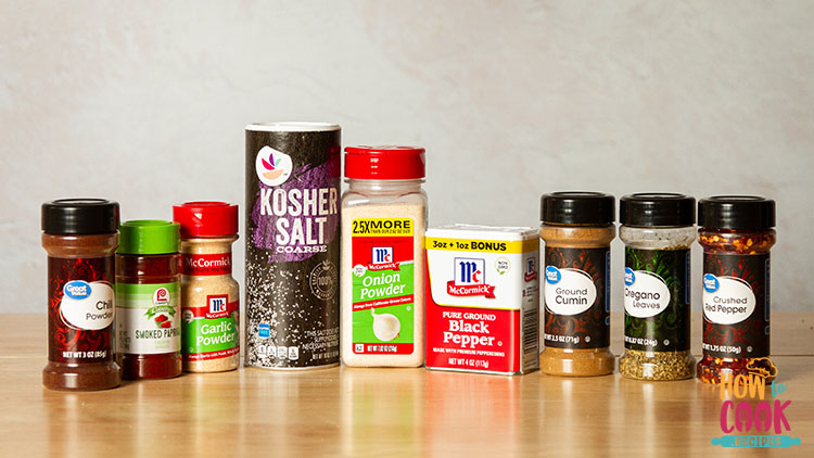 Ingredients for making homemade taco seasoning