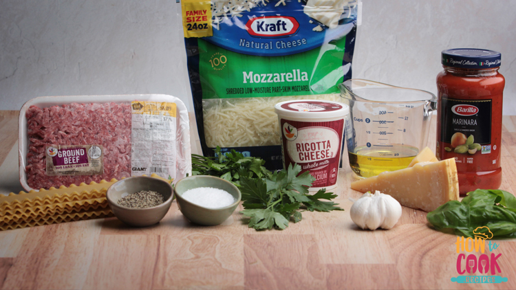 Lasagna ingredients